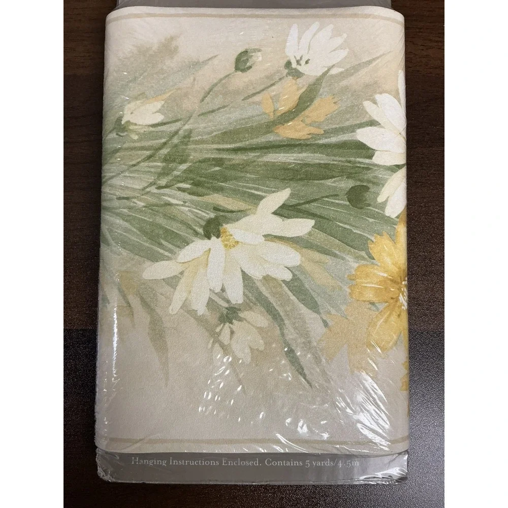 Vtg Hometrends Wall Border (1) Yellow Floral 7in x 5 Yards long